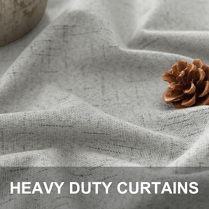 Extra Long White Gray Blackout Curtains 108 Inch Long - Image 3