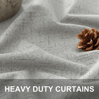 Extra Long White Gray Blackout Curtains 108 Inch Long - Image 3