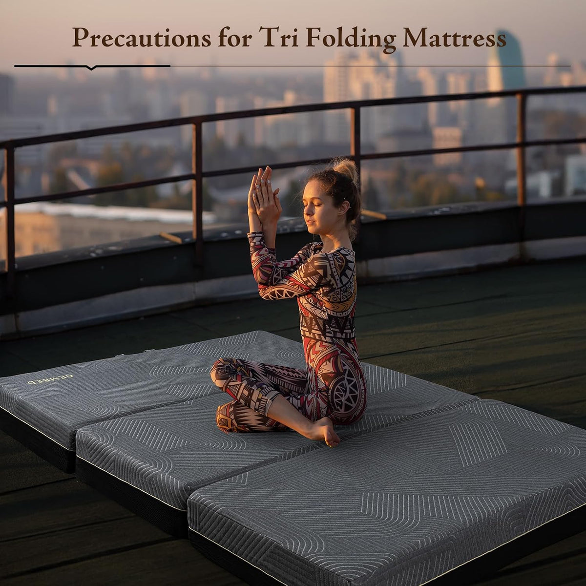 gembed tri folding mattress full size - 6 showing dimensions
