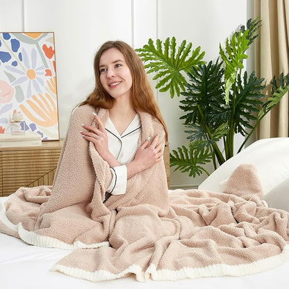 Snuggle Sac Beige Throw Blanket - Image 6