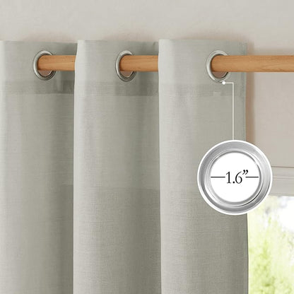 NICETOWN Thick Linen Gray Curtains - Image 2