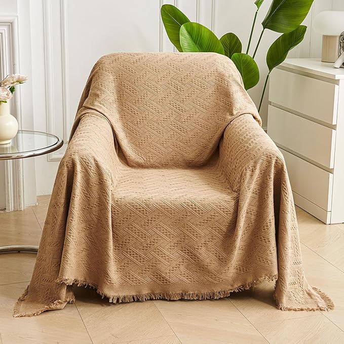 AIVIA Armless Loveseat Cover Sheet Blanket, Reversible Anti Slip Throw Cushion by AIVIAChairCouchSofaCoverThrowBlanket