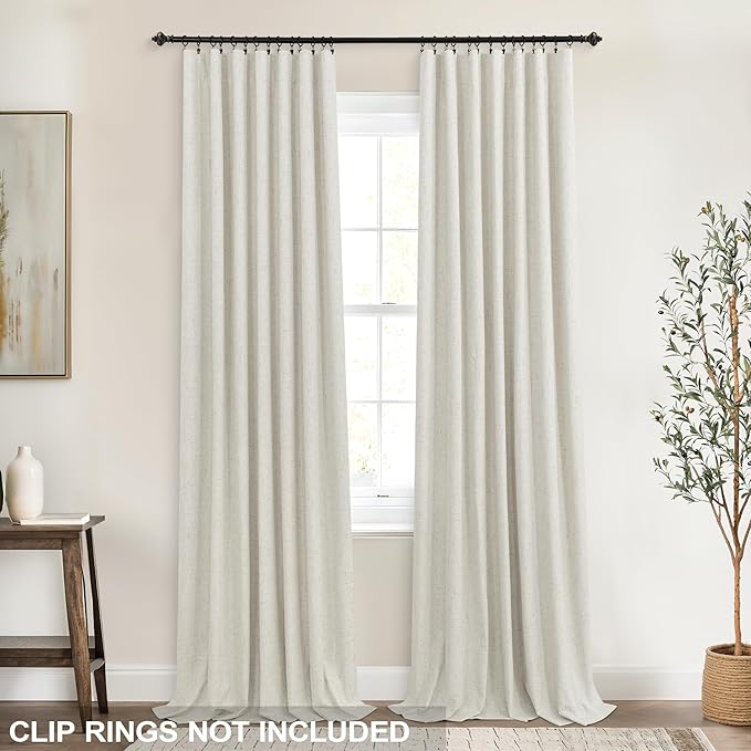 KOUFALL 90 Inch Linen Blackout Curtains - Image 4