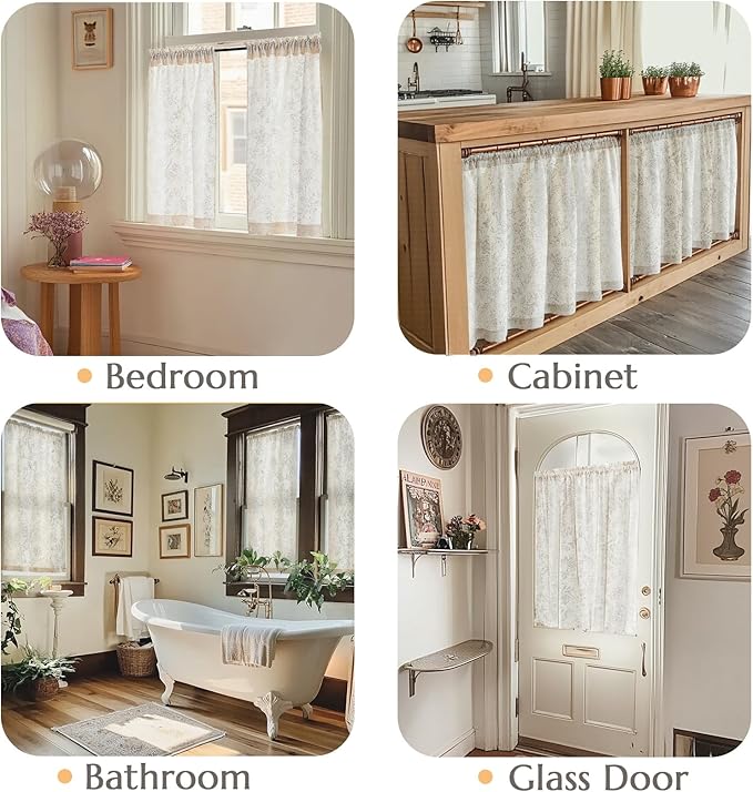 jinchan Floral Kitchen Curtains - Image 5