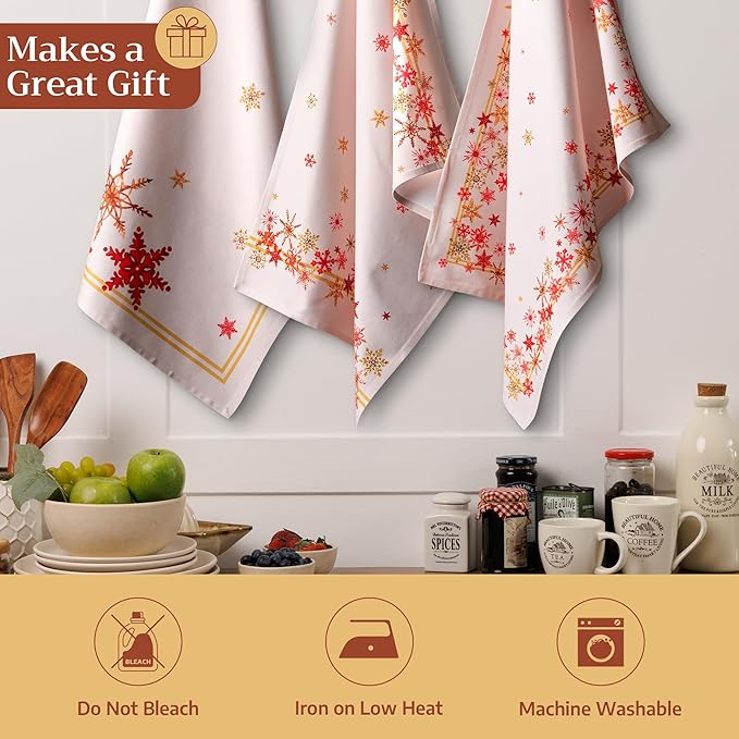 Maison d' Hermine Kitchen Towels Set of 3 100% Cotton 20" x 27.5" Reusable - Image 5