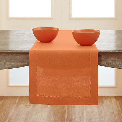 Solino Home Linen Pumpkin Table Runner 120 Inches Long by SolinoHome