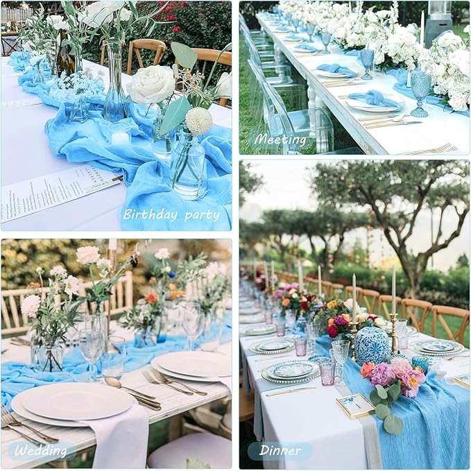 12 Pack 10Ft Cheesecloth Table Runner 35x120 Inch Boho Gauze Table Runner - Image 6