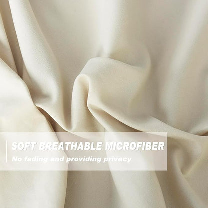 Camel Blackout Curtains with Handmade Ruffles, Butterfly Flower Embellishments - Image 3
