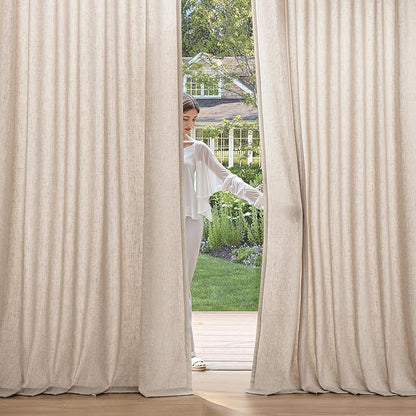 MIULEE Non-See-Through Privacy Linen Curtains 2 Panels, Light Filtering Window - Image 2