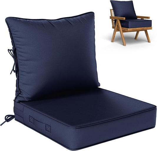 Outdoor Seat Cushion Set 22 L × 22 W × 4 H Inch Waterproof & Fade Resistant by VisitheKimunukStore