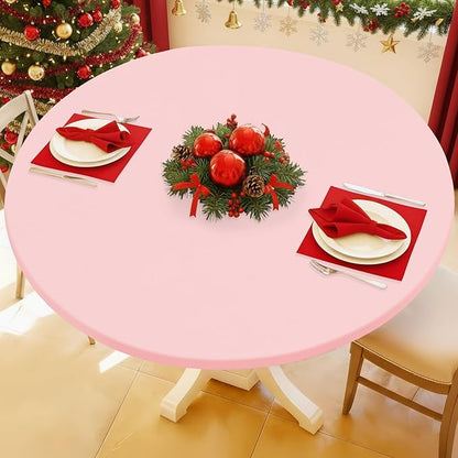 Round Spandex Tablecloth, Elastic Fitted Waterproof Tablecloths by Moosfor