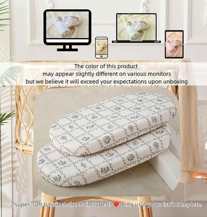 SDY Jersey Floral Bassinet Sheets - Image 7