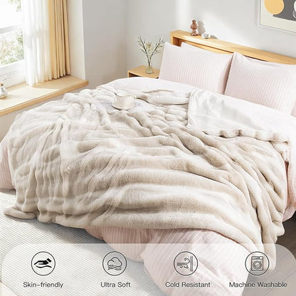 NEXHOME PRO Faux Fur Throw Blanket, Ultra Soft Cozy Warm Fuzzy Fluffy Plush - Image 6