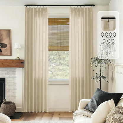 Pinch Pleated Linen Sheer Curtains 108 Inches Long - Image 8
