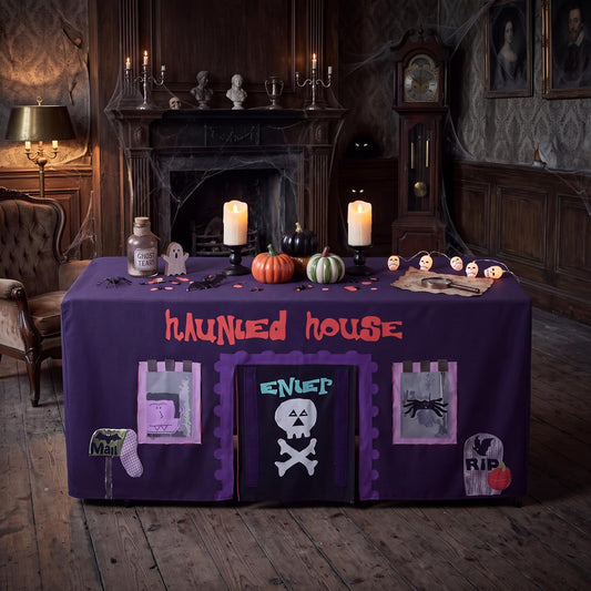 Oudain Large Halloween Haunted House Tablecloth 67 x 25.5 x 40 Inch