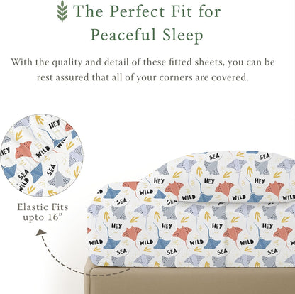 threadmill organic cotton twin xl sheet set, percale, side view