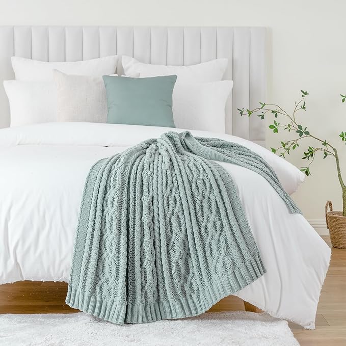Battilo Sage Green Throw Blanket - Image 8