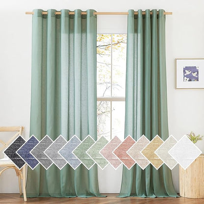NICETOWN Linen Curtains Flax Sheer Texture by NICETOWN