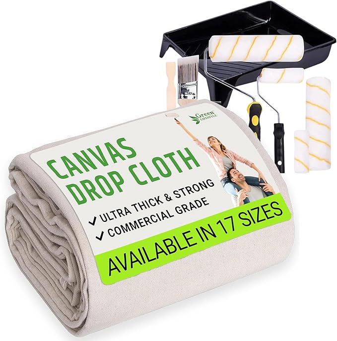 All Purpose Canvas Drop Cloth 4x12, Canvas Tarp by GreenLifeStyle