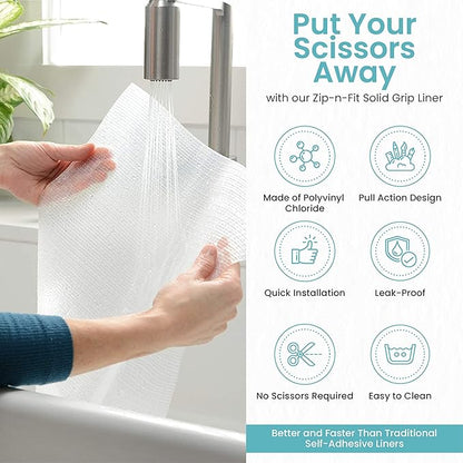Con-Tact Brand Adhesive Zip-N-Fit Solid Grip Drawer 18" x 4', Ribbed Clear - Image 3