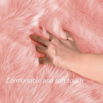 Latepis 3x5 Faux Fur Sheepskin Rug - Image 4