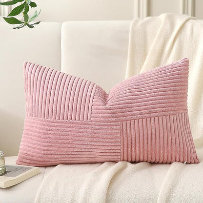 Pink Lumbar Throw Pillow Covers 14x24 inch, Farmhouse Home Decor, Boho - Image 6