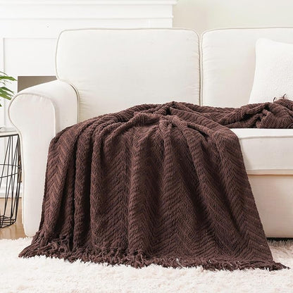 BATTILO HOME Dark Brown Throw Blanket - Image 4