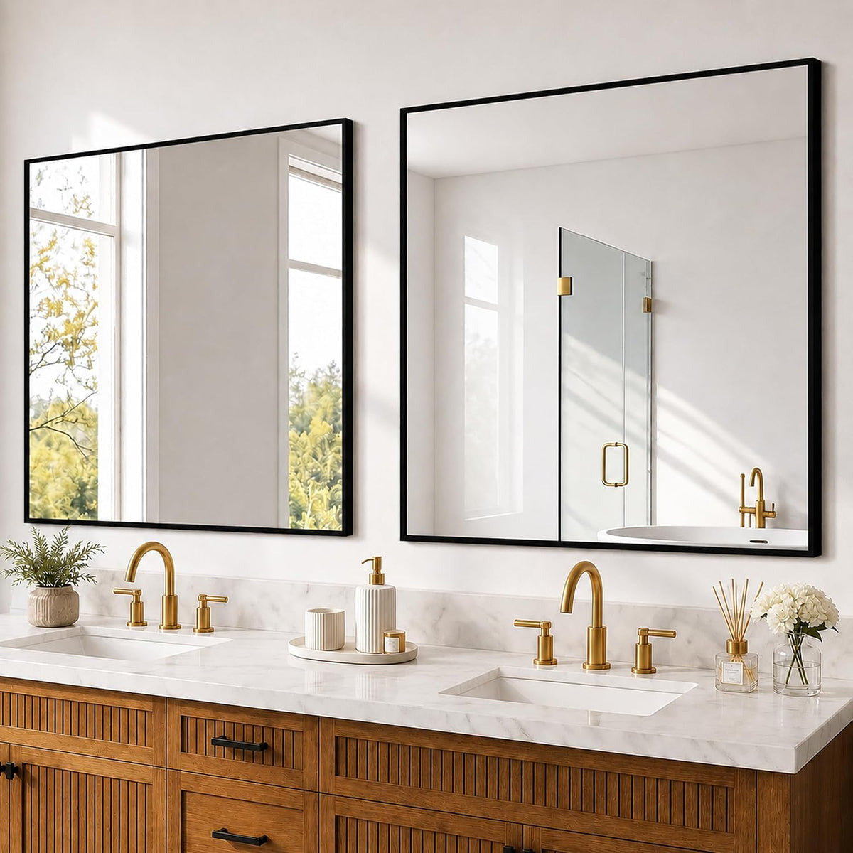 bathroom vanity mirrors for over sink, 2 pack, main product view