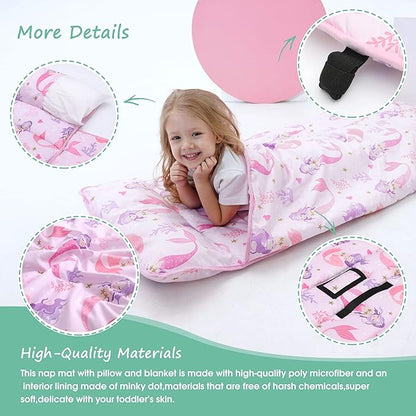 ACRABROS Toddler Nap Mat with Pillow and Blanket, Extra Large Rolled Napping - Image 5