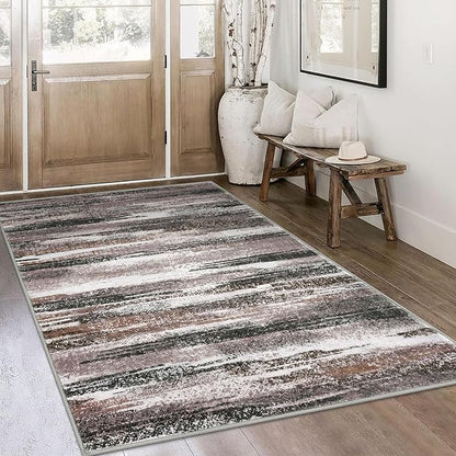 Modern Abstract 4x6 Living Room Washable Rug Non-Slip Soft Bedroom Area Rug - Image 2