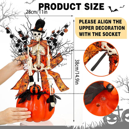 Daifunli Halloween Table Centerpieces Decorations, Skull Pumpkin