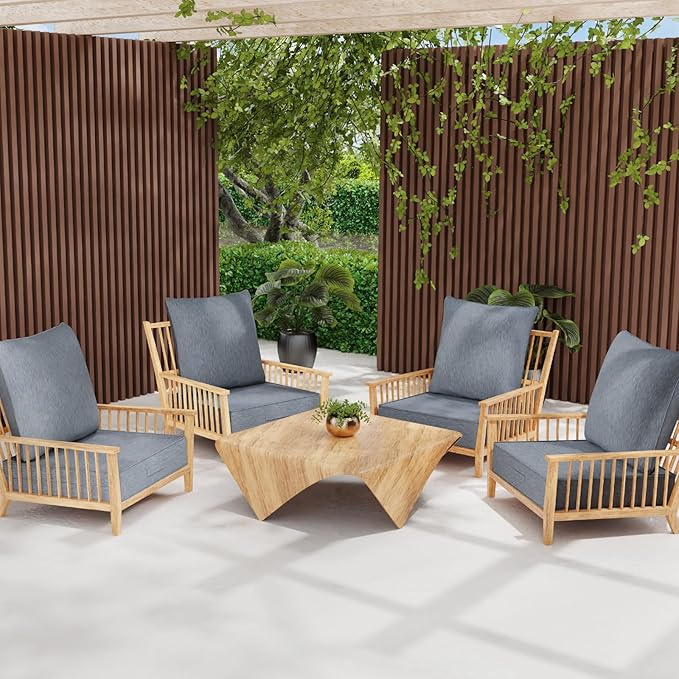 Outdoor Olefin Water-Resistant Deep Seat Cushion Set, Thickened Sofa Chair Pad - Image 8