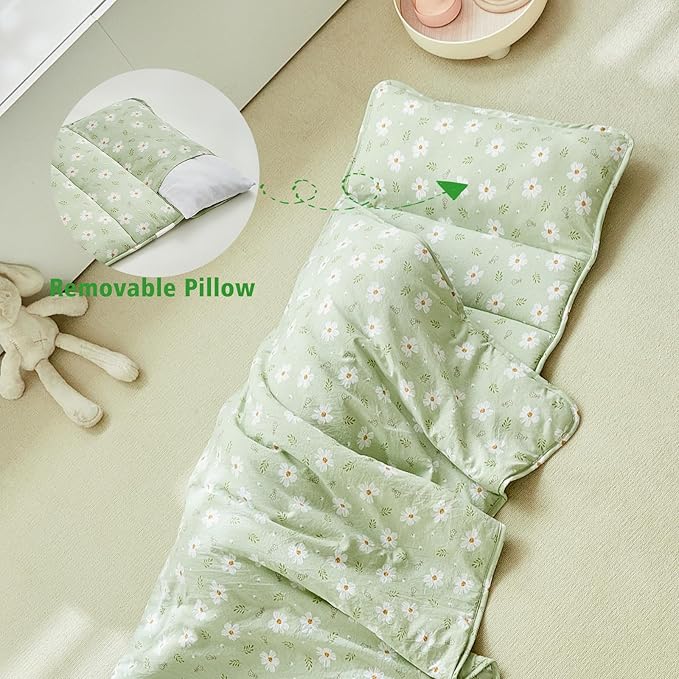 Toddler Nap Mat with Removable Pillow, Ultra Soft Slumber Bags - Image 6