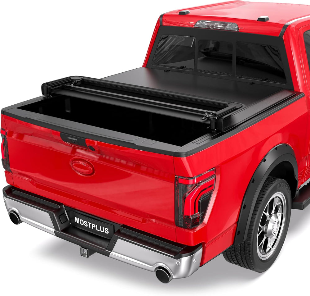 MOSTPLUS 6.5FT Quad Fold Soft Folding Truck Tonneau Cover Compatible for 2004...