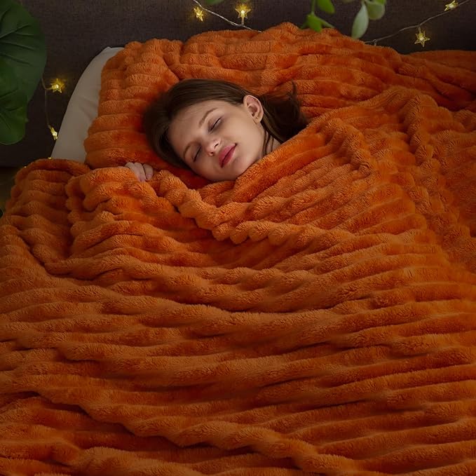 NEWCOSPLAY Super Soft Fall Queen Blanket Orange Premium Silky Flannel Fleece 3D - Image 2