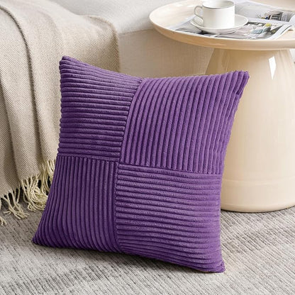 Fancy Homi 2 Packs Purple Decorative Throw Pillow Covers 22x22 Inch - Image 2