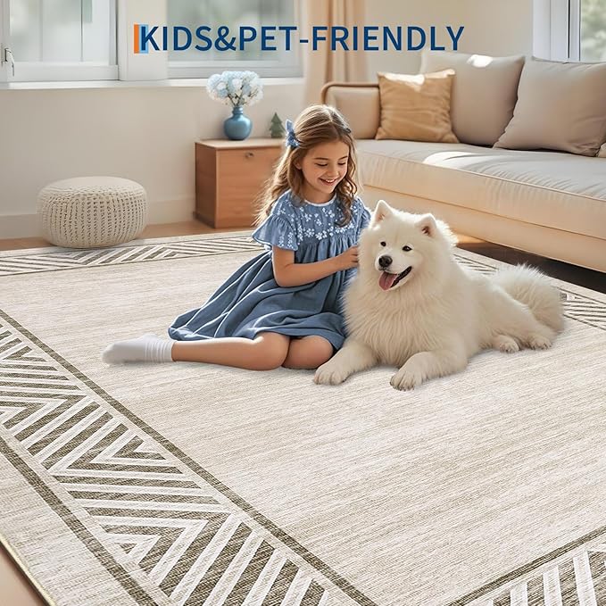 GarveeHome Modern Rugs for Living Room 8x10 Large Bordered Floor Mats - Image 7