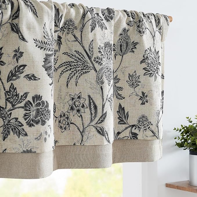 jinchan Linen Valance Curtain Window Treatment by JINCHAN