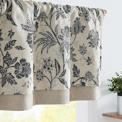 jinchan Linen Valance Curtain Window Treatment by JINCHAN