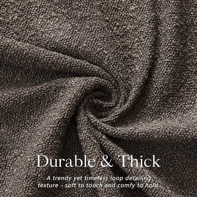 Foindtower Pack of 2 Textured Boucle Throw Pillow Covers Accent Solid - Image 2