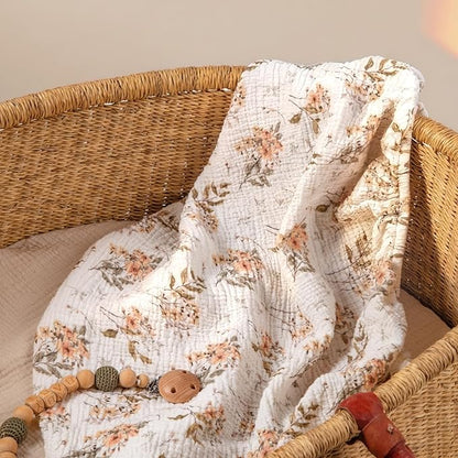 lulumoon Baby Bassinet Sheets Muslin: Cotton Bedside Bassinet Sheets Floral - Image 8