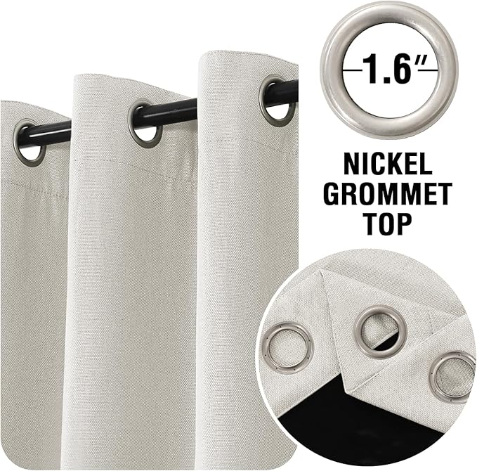 H.VERSAILTEX 90% Blackout Linen Curtains 63 Inches Long - Image 5