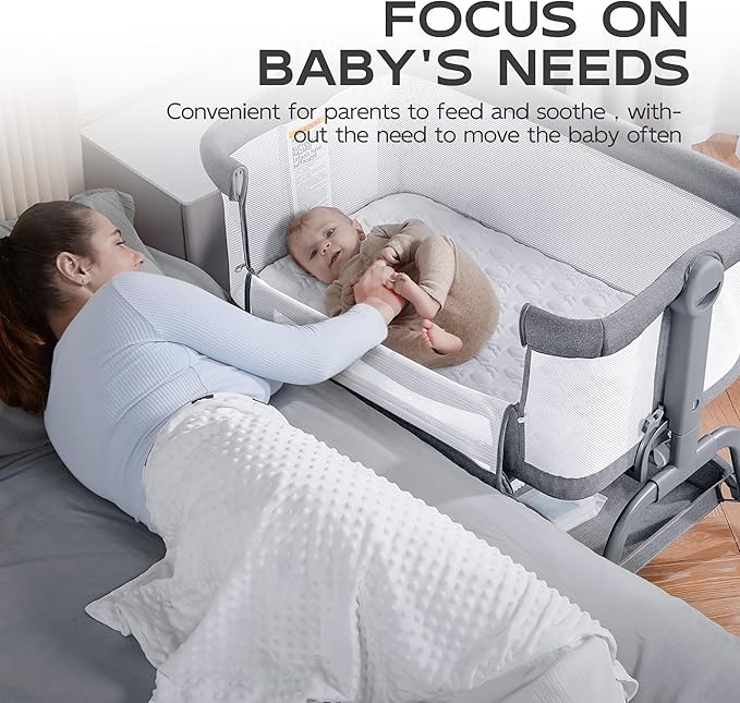 BabyBond Baby Bassinet, 3 in 1 Bassinet Bedside Sleeper - Image 2