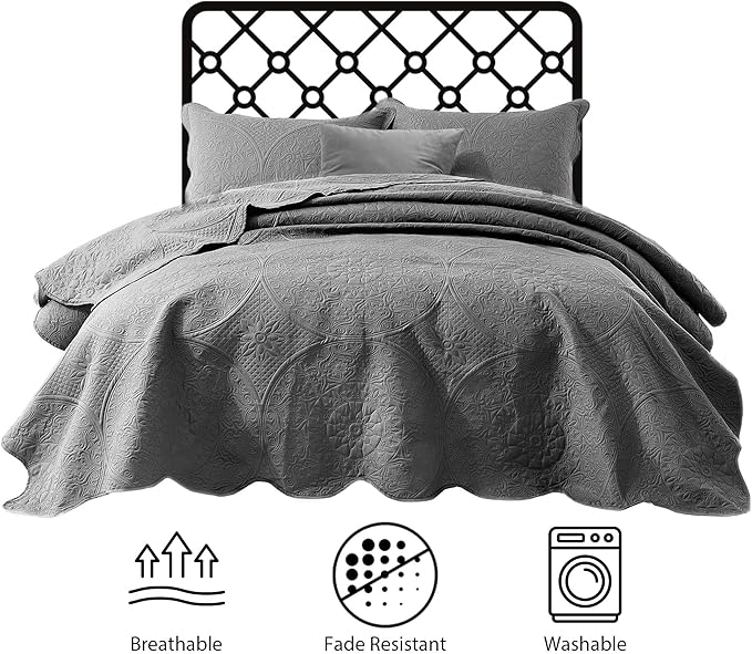 IR Imperial Rooms King Quilt Bedding Set Size + 2 Pillow Shams - Image 8