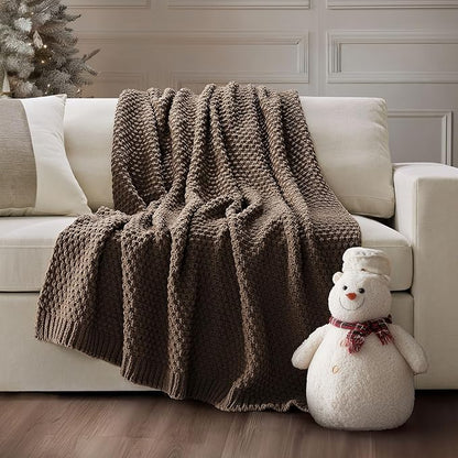 EVERGRACEHOME Chunky Chenille Knit Throw Blanket by EVERGRACEHOME