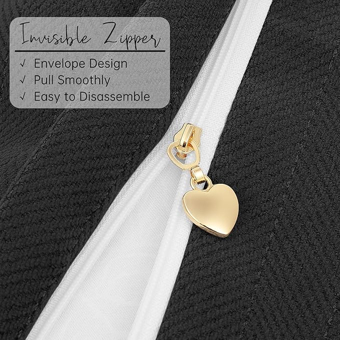 ZWJD Black Pillow Covers 26x26 Set of 2 Chenille Throw Pillow Covers - Image 4