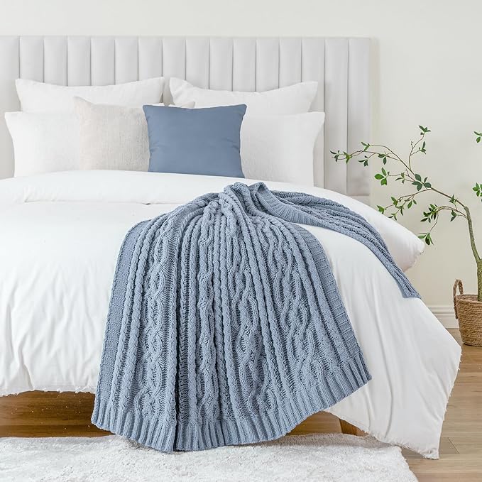 Battilo Bluish Grey Throw Blanket - Image 8