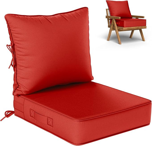 Outdoor Seat Cushion Set 22 L × 24 W × 5 H Inch Waterproof & Fade Resistant by VisitheKimunukStore