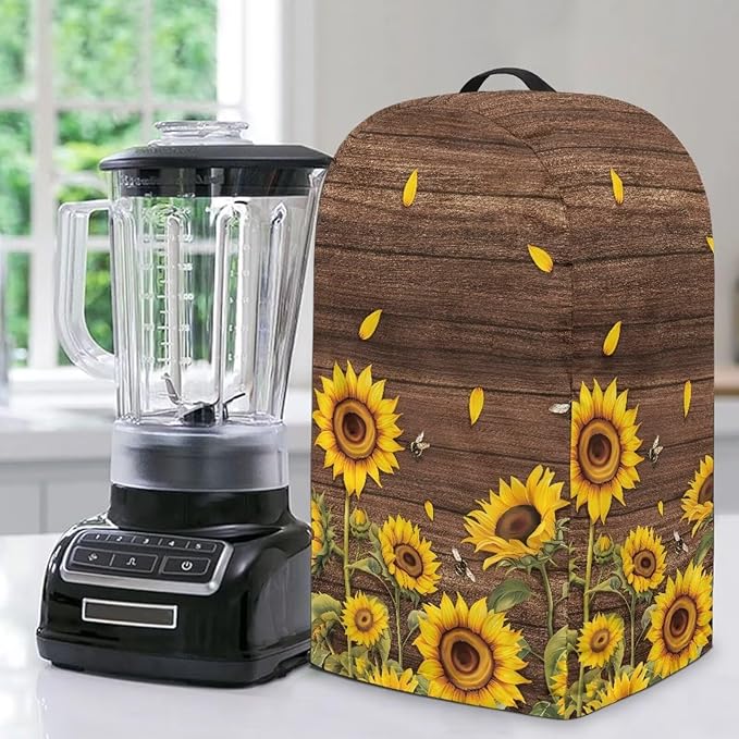Sunflower Wood Grains Kitchen Blender Food Processor Dust Cover by NETILGEN