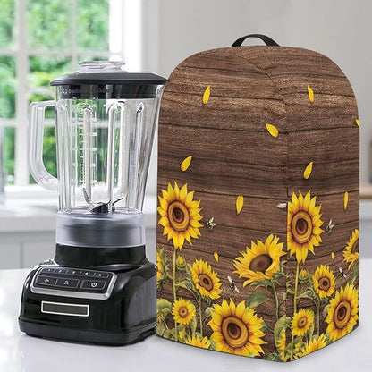 Sunflower Wood Grains Kitchen Blender Food Processor Dust Cover by NETILGEN